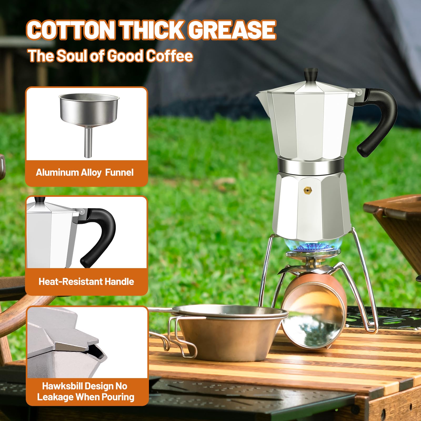 DITOSH 3 Cup Aluminum Espresso Stovetop Moka Pot Express Coffee Maker Percolator Italian Classic
