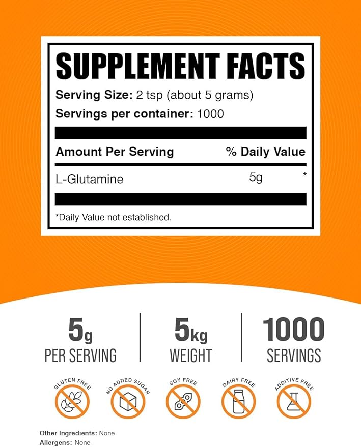 BulkSupplements.com L-Glutamine Powder - Glutamine Supplement, for Recovery & Gut Health