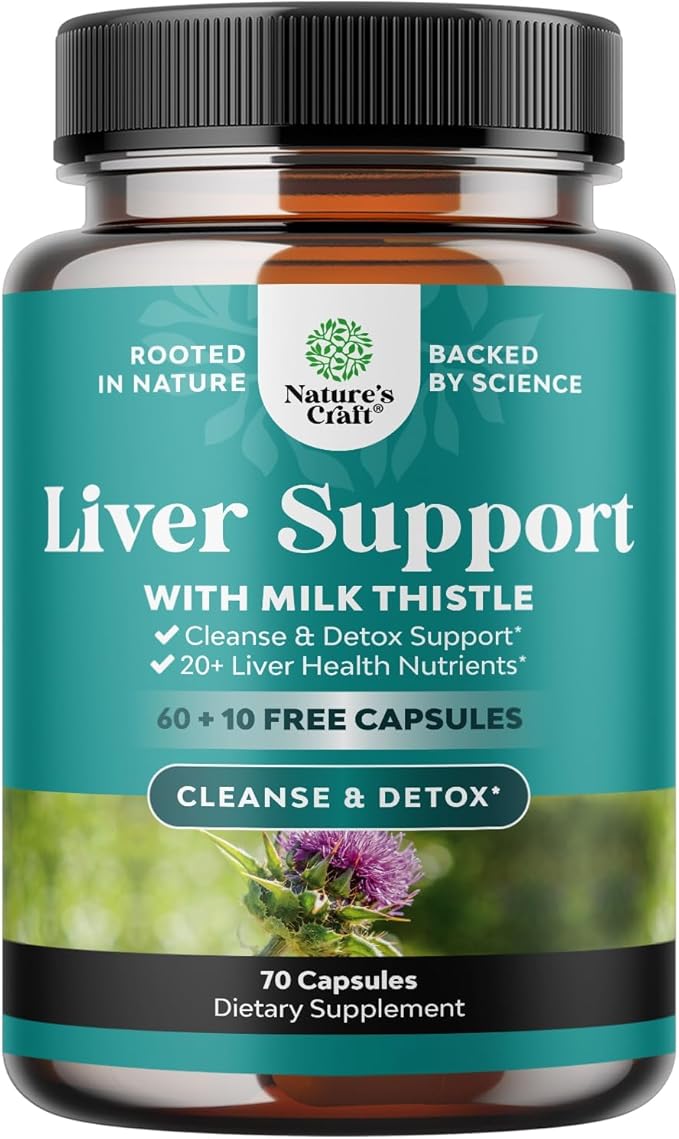Liver Cleanse Detox & Repair 70 Capsules - Herbal Liver Support Milk Thistle Supplement - Silymarin