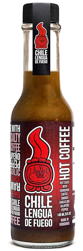 Chile Lengua de Fuego Hot Coffee Hot Sauce – 1 Bottle – Brewed Coffee, Jalapeño, Smoked Garlic &