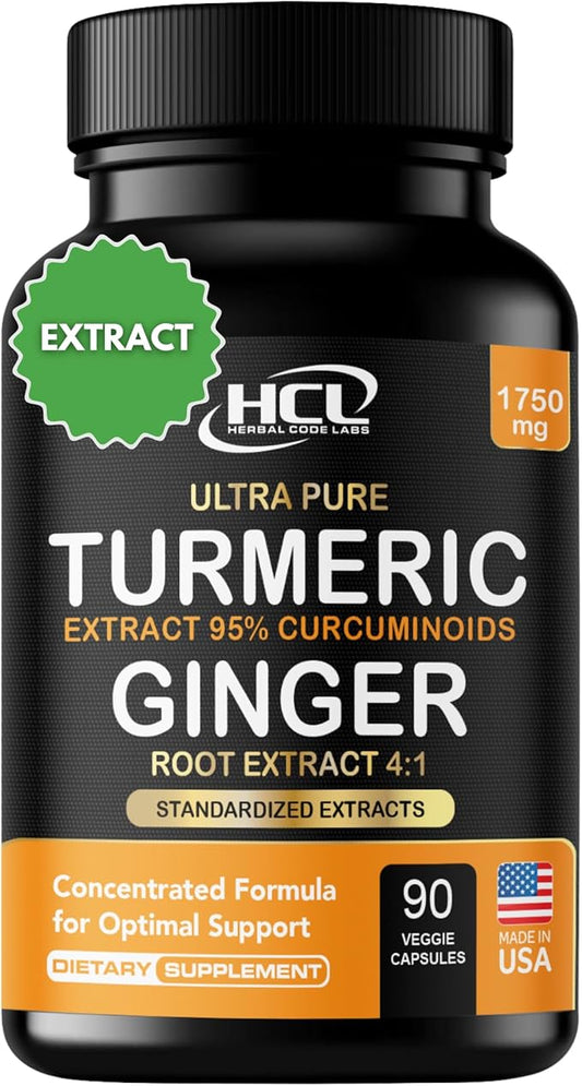 Turmeric Curcumin with Ginger ??1750mg High-Potency Formula with 95% Standardized Curcuminoids and
