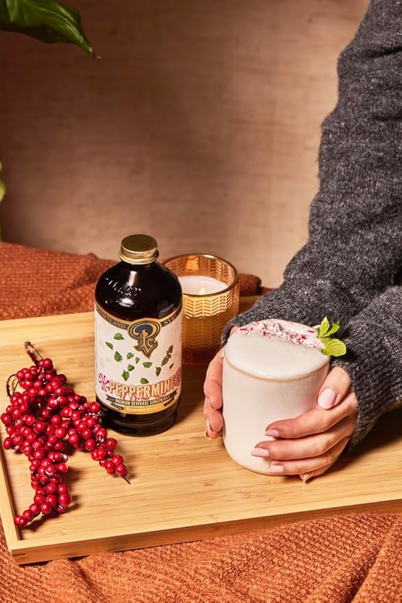 Portland Syrups Peppermint Syrup for Lattes, Coffee & Mocktails - Organic Cane Sugar & Peppermint