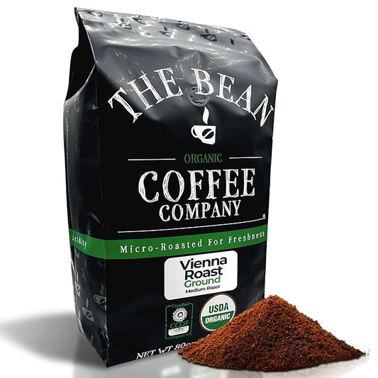 The Bean Organic Coffee Company Vienna Roast, Medium, Ground Coffee, 5-Pound Bag,Café molido