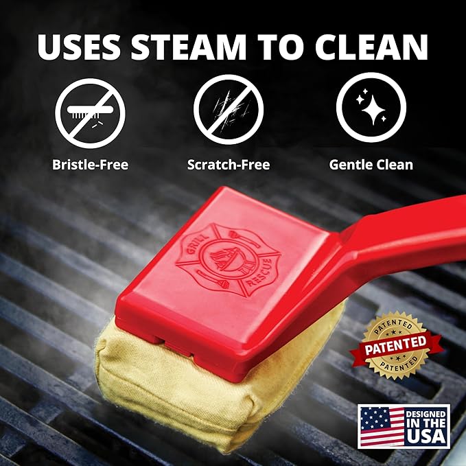 Grill Rescue BBQ Replaceable Cleaning Head, Bristle Free - Durable and Unique Grill Tools for Cast