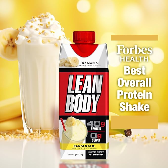 Lean Body Ready-to-Drink Banana Protein Shake, 40g Protein, Whey Blend, 0 Sugar, Gluten Free, 22