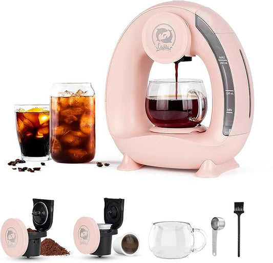 Single Serve Coffee Maker,Fast Brew in 2 minutes,Stylish竊낧ompact Design,MINI Q 2 IN 1 Coffee