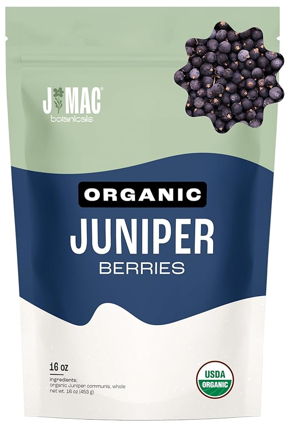 J MAC BOTANICALS, Organic Whole Juniper Berries, Certified USDA Organic, juniper for herbal