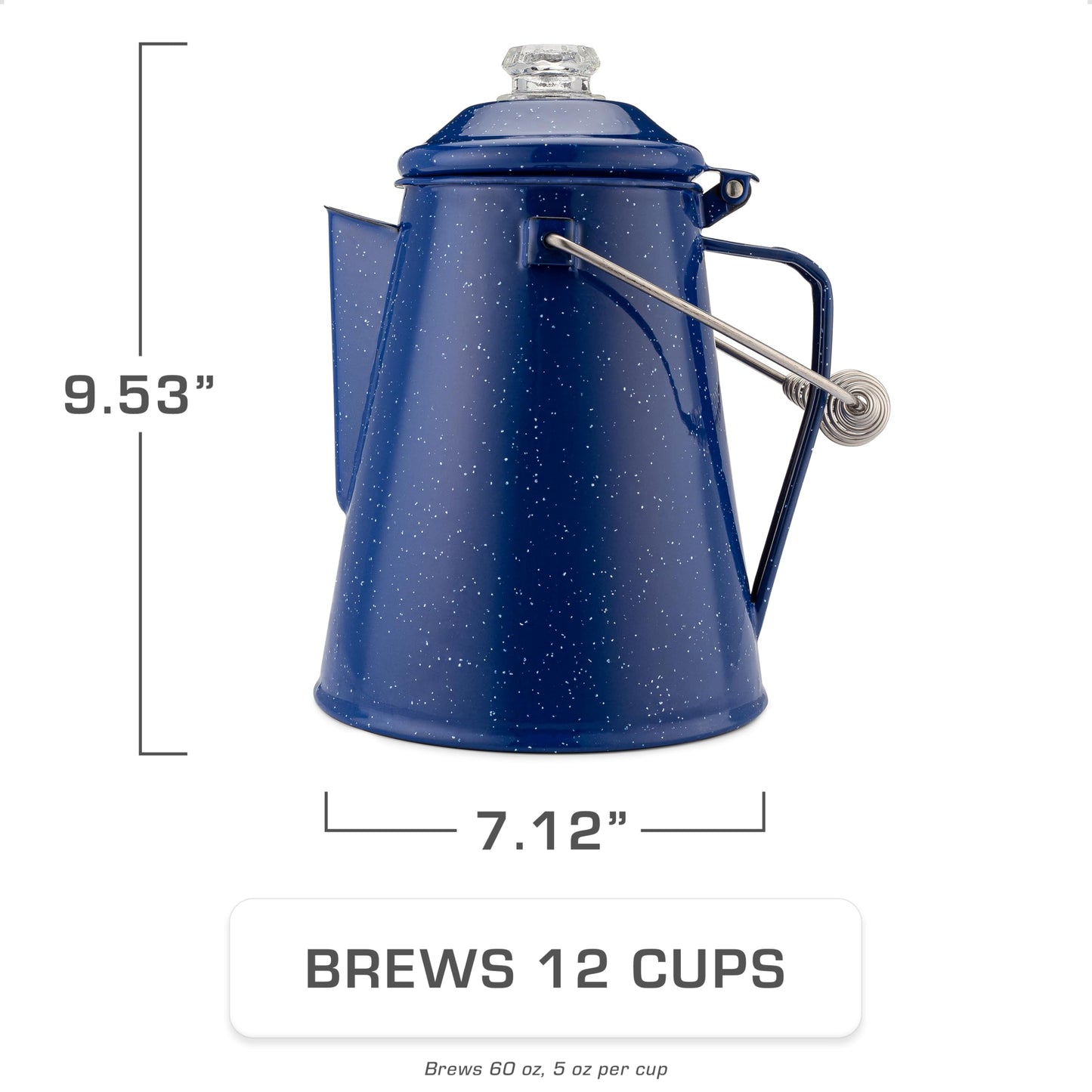 COLETTI Classic Percolator Coffee Pot — The Most Nostalgic Camping Coffee Pot, Now Modernized [Blue