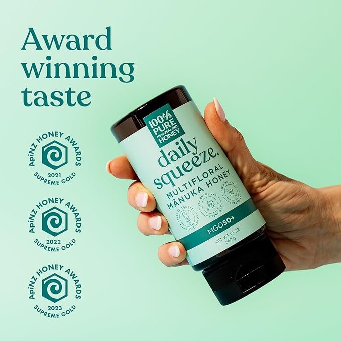 Manuka Honey New Zealand - MGO 50+ Multifloral 100% Pure New Zealand Mānuka Squeezy Honey, Raw