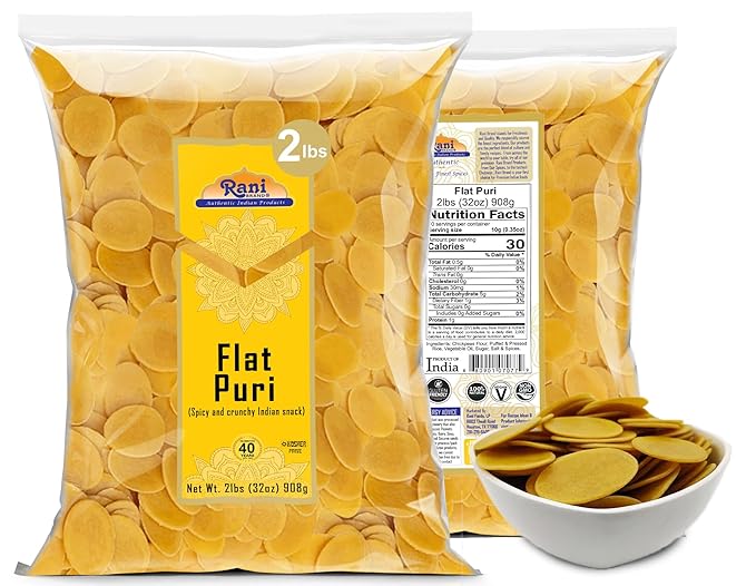 Rani Pani Puri Coins 32oz (2lbs) 907g, Bulk Pack 330-335 Coins ~ Uncooked, Microwaveable wheat and