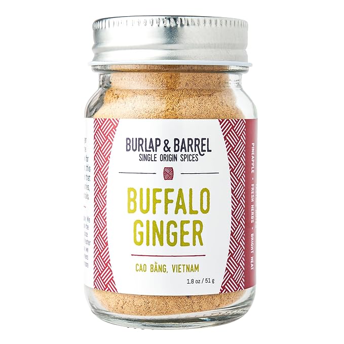 Burlap & Barrel Buffalo Ginger - Spicy, Fruity and Intense Heirloom Ginger Powder with a Bite - Add