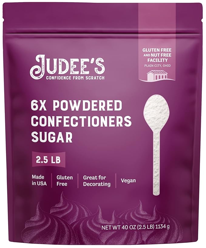 Judee?™s 6X Powdered Confectioners Sugar 2.5 lb - 100% Non-GMO, Gluten-Free, and Nut-Free - 6X Size