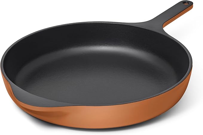 Caraway Cast Iron Skillet - 12” Enameled Cast Iron Pan With 3 Layer Enamel Coating - No Seasoning