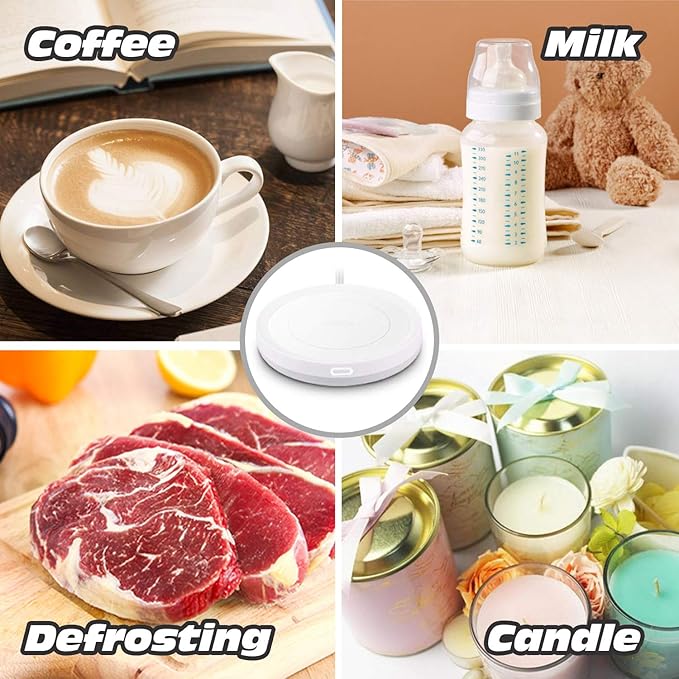 BESTINNKITS Smart Coffee Set Auto On/Off Gravity-Induction Mug Office Desk Use, Candle Wax Cup