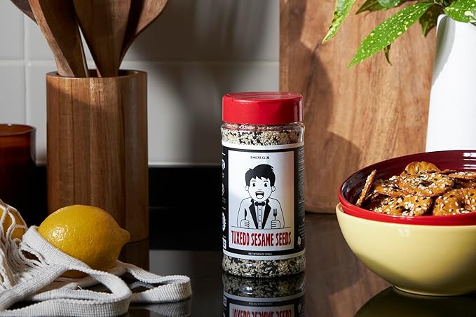 Bakers Club Bulk 17oz Mixed Black and White Sesame Seeds - Tuxedo blend for Sushi, Tuna, Stir Fry