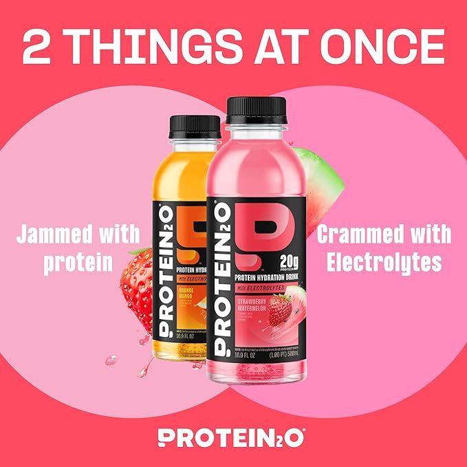 Protein2o Hydration Drink - 2-in-1 Liquid Clear Whey Protein Isolate and Electrolyte Drink - 20g