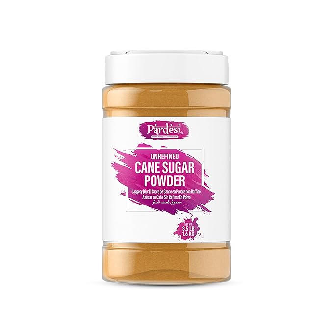 PARDESI Unrefined Cane Sugar Powder 3.08LB (1.4 KG) AKA Jaggery (Gur) I Shakkar Powder I Pure & Raw