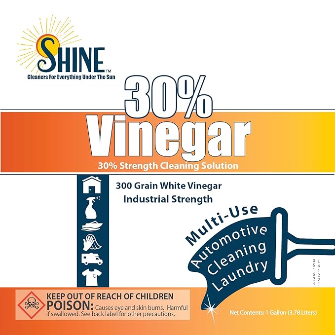 30% Concentrated Vinegar Gallon - Makes 6 Gallons of Finished Solution - For Home and Outdoor Use
