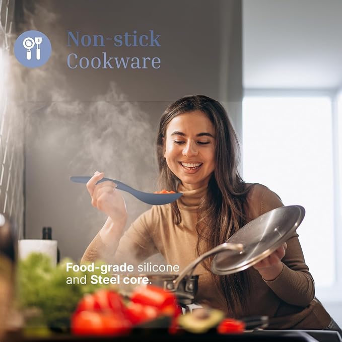 Silicone Rice Paddle Set – 2-Piece Set of Spoon Spatulas for Non-Stick Cookware – Kitchen Tools and