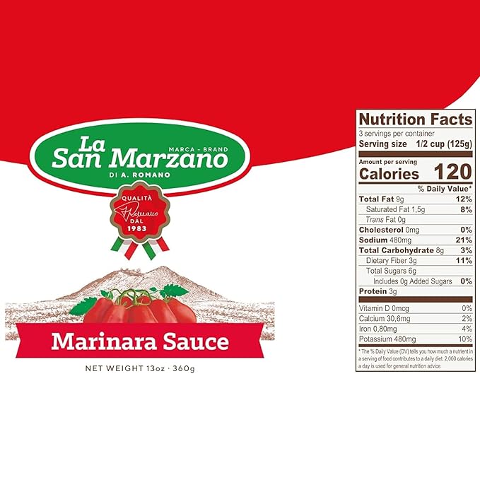 La San Marzano Marinara Sauce, 13 oz, Pasta Sauce Made in Italy, All Purpose Tomato Premium