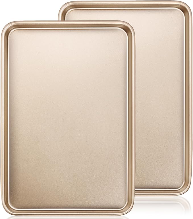 Baking Sheet Pan Set of 2, Wildone Commercial Cookie Sheets for Baking, Nonstick Carbon Steel Jelly