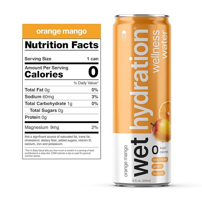 Wet Hydration - Functional Hydration Beverage - Flavored Water, Sugar-Free, Gluten-Free, No