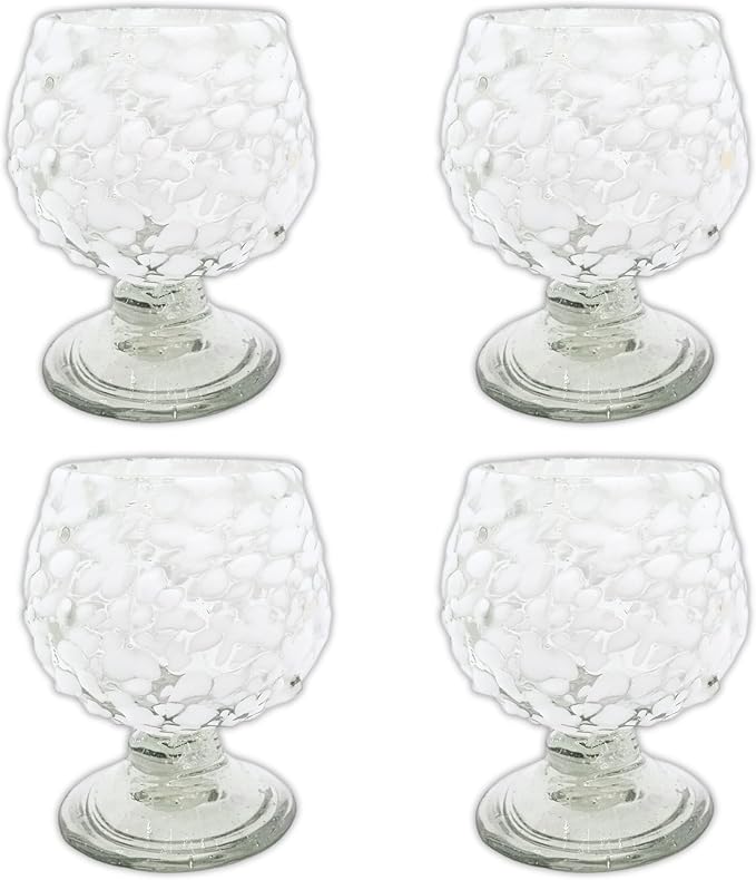 Authentic Mexican Tequila Hand Blown Shot Glasses - Set of 4-2 oz - Mini Glass Snifters - Heavy