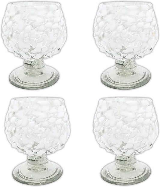 Authentic Mexican Tequila Hand Blown Shot Glasses - Set of 4-2 oz - Mini Glass Snifters - Heavy