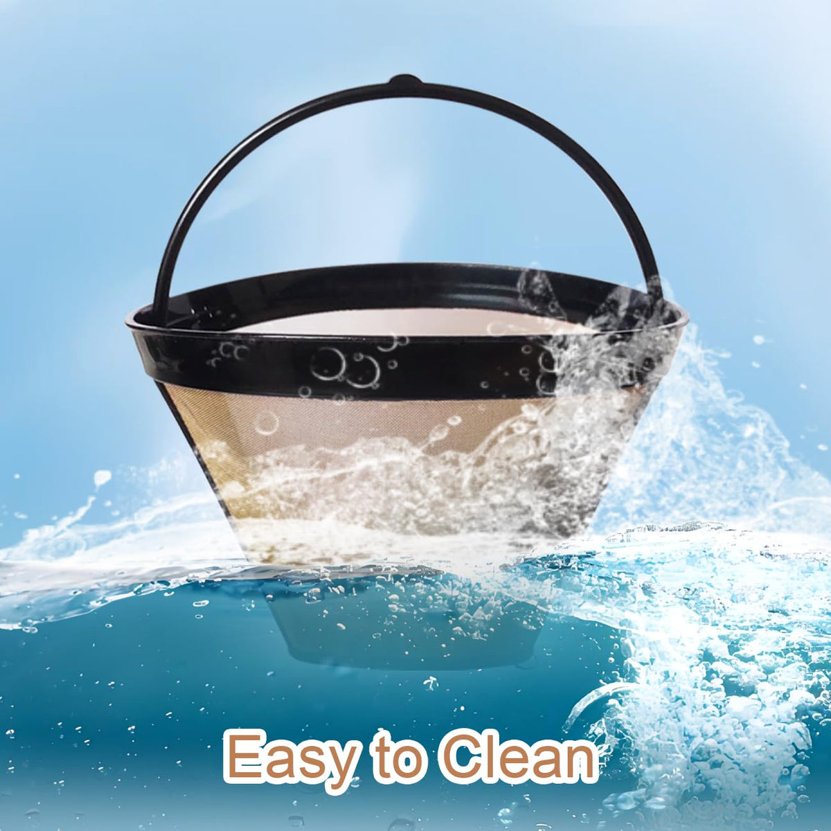 Ainreond 2Pcs Reusable Coffee Filter Basket, No.4 Cone Coffee Maker Filters, for Ninja and