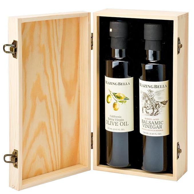 Blazing Bella Olive Oil and Balsamic Vinegar Two Bottle Gift Set (Traditional Aged Balsamic and