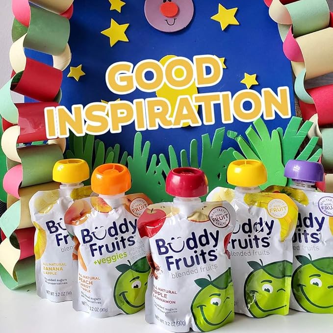 Buddy Fruits Snacks To Go Banana Unsweetened Applesauce 3.2oz Pouch (18pk)
