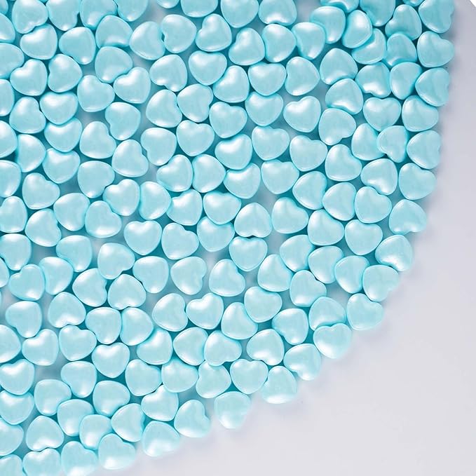 Kasvan Blue Heart Shapes Sprinkles - Edible Candy Pearls 130g/4.58 Oz, Mix Size, Baking Cake