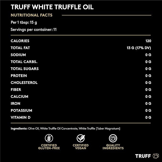 TRUFF White Truffle Oil - White Truffle Infused Olive Oil - Gourmet Dressing, Seasoning, Marinade
