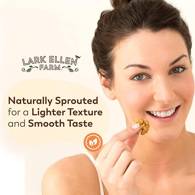 Lark Ellen Farm Organic Sprouted Walnuts ??Raw, Unsalted, Keto-Friendly, Healthy Vegan Snack