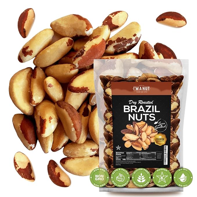 I’m A Nut Brazil Nuts, Dry Roasted, 32oz (2 Pounds) | No oil | No Herbicides Or Pesticides | Batch