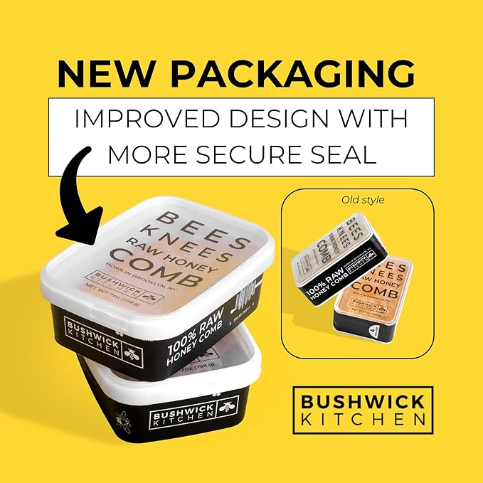 Bees Knees Raw Honeycomb, 100% Edible, All-Natural Gourmet Honeycomb in Double Sealed Packaging