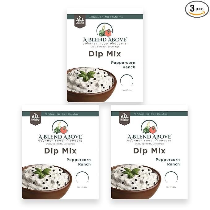 A Blend Above Peppercorn Ranch Dip Mix, 1oz, (3 Pack), Gluten-Free, No MSG, All Natural, No