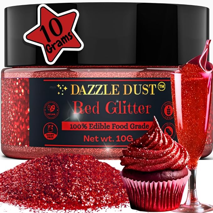 Edible Glitter Sprinkles for Cake Decorating, Drinks, Cookie, Icing, Dessert Decorations, Sparkly