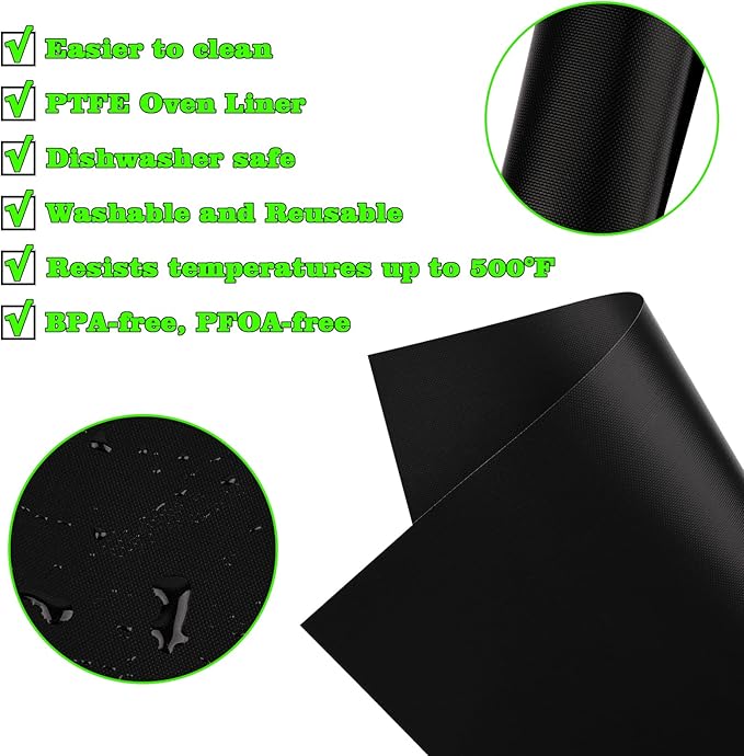 WMKGG 4 PCS Toaster Oven Liner for Ninja Flip Toaster Oven, Air Fryer Liners, Non-Stick Reusable