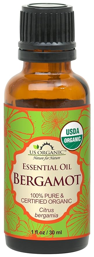 US Organic 100% Pure Bergamot Essential Oil, USDA Certified Organic, Cold Pressed, with Euro