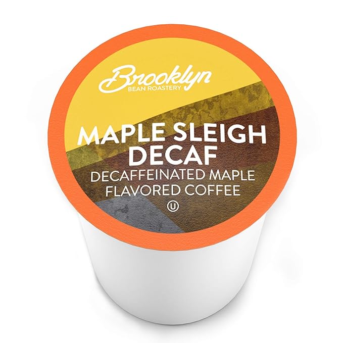 Brooklyn Beans Coffee Pods, Maple Sleigh Decaf - Compatible with Keurig K Cup Brewers Including 2.0