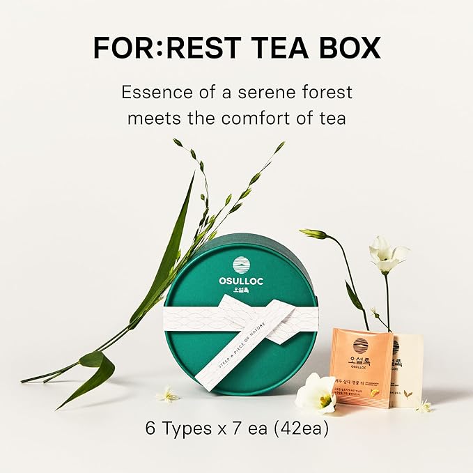 OSULLOC For:rest Tea Box (36 Count, 6 Types x 6ea,) Exquisite & Unique Gift idea For Tea Lover