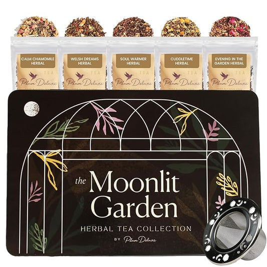 Moonlit Garden Collection Assorted Herbal Tea Gift Set - Hand-Crafted Loose Leaf Teas, Presentation