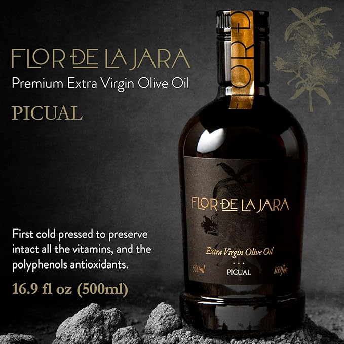FLOR DE LA JARA Premium Extra Virgin Olive Oil from Spain, First Cold Pressed, Polyphenol-Rich