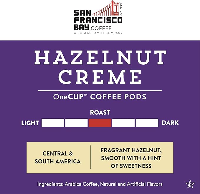 San Francisco Bay Compostable Coffee Pods - Hazelnut Crème (80 Ct) K Cup Compatible including