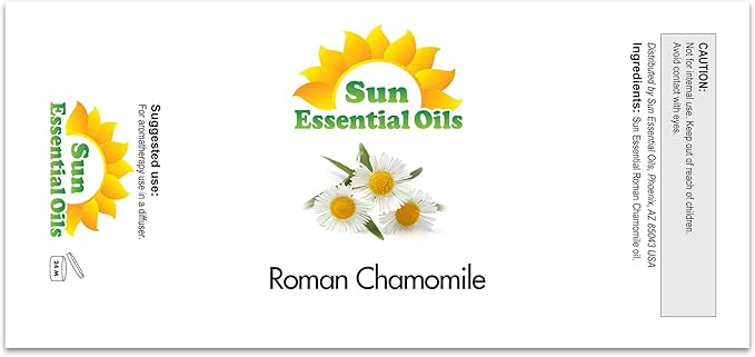 Sun Essential Oils - Roman Chamomile Essential Oil (4 oz) for Diffuser, Skin, Body, Face