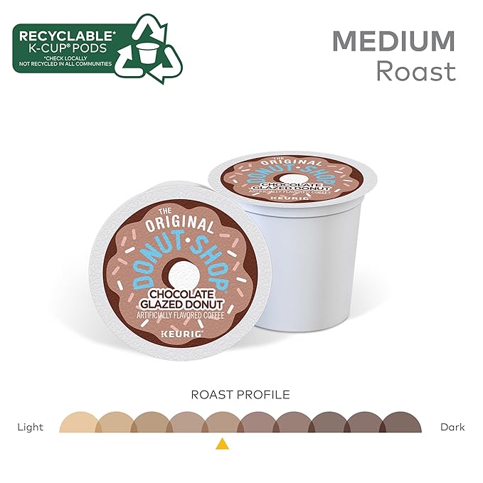 The Original Donut Shop Coffee Chocolate Glazed Donut Keurig Single-Serve K-Cup Pods, Medium Roast