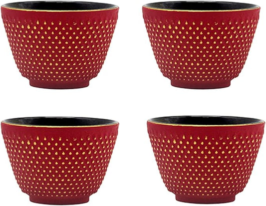 Japanese Cast Iron Tea Cups, Small and Heavy Teacups with no Handles, Japanese Style Cups for