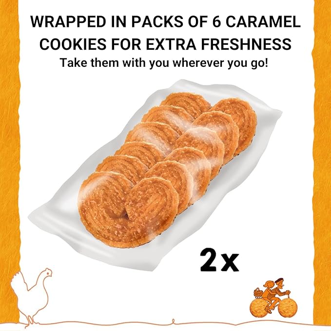 St Michel Caramel Palmiers Biscuits Made In France, pack of 4 (100g each) Non-GMO. Total of 48