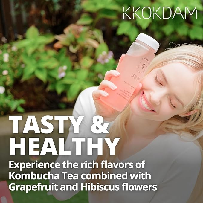 KKOKDAM Kombucha Tea - Orange & Marigold Korean Tea - Kombucha Drinks Probiotic Support, Low